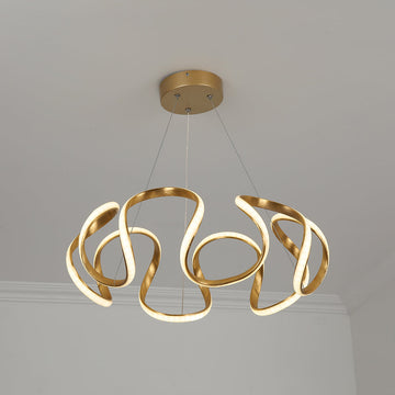 Rola Gold LED Unique Geometric Pendant Light Haning Ceiling Light